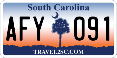 SC license plate AFY091