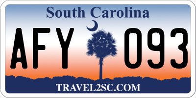 SC license plate AFY093