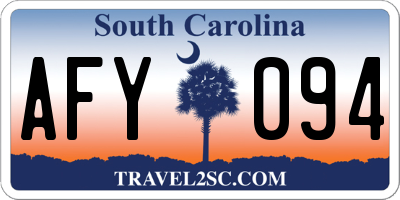 SC license plate AFY094