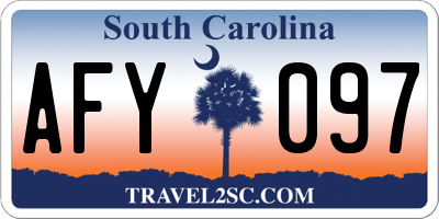 SC license plate AFY097