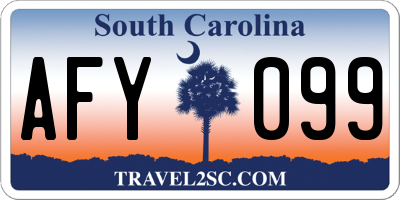 SC license plate AFY099