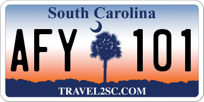 SC license plate AFY101