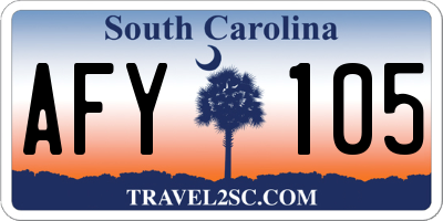 SC license plate AFY105