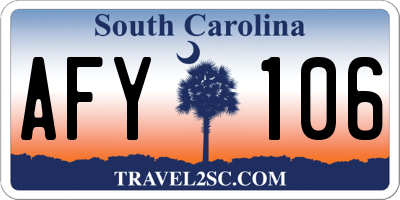 SC license plate AFY106