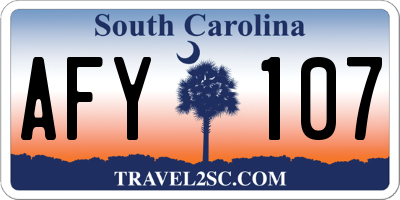 SC license plate AFY107