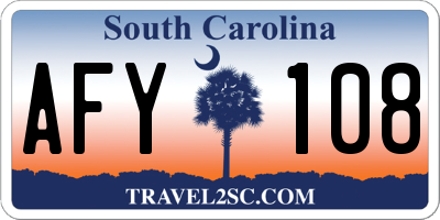 SC license plate AFY108