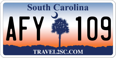SC license plate AFY109