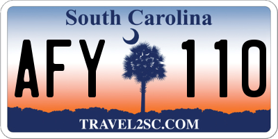 SC license plate AFY110