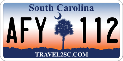 SC license plate AFY112