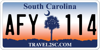 SC license plate AFY114