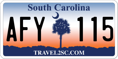 SC license plate AFY115