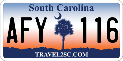 SC license plate AFY116