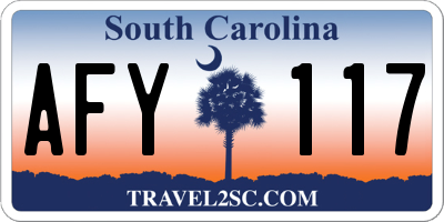 SC license plate AFY117