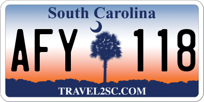SC license plate AFY118