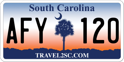 SC license plate AFY120