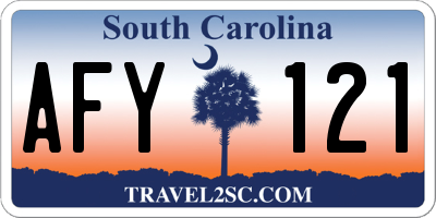 SC license plate AFY121