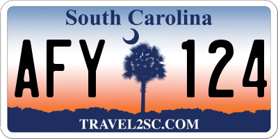 SC license plate AFY124