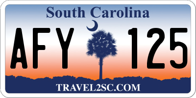 SC license plate AFY125