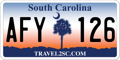 SC license plate AFY126