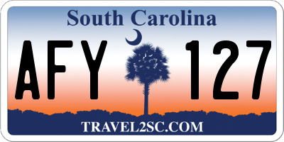 SC license plate AFY127