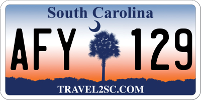 SC license plate AFY129