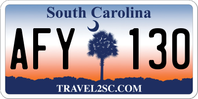 SC license plate AFY130