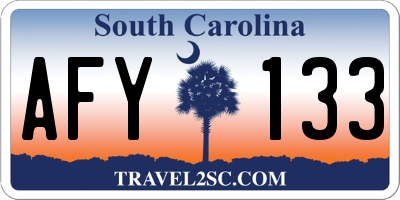 SC license plate AFY133
