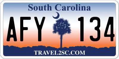 SC license plate AFY134