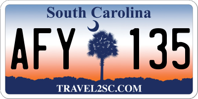 SC license plate AFY135