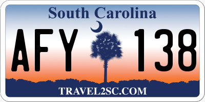 SC license plate AFY138