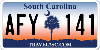 SC license plate AFY141
