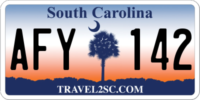 SC license plate AFY142