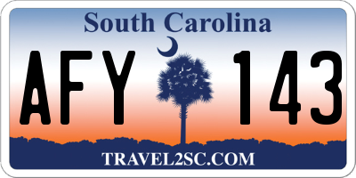 SC license plate AFY143