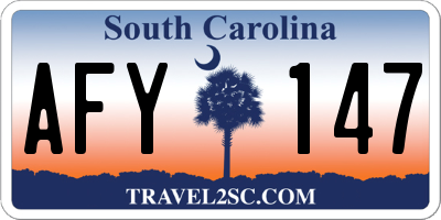 SC license plate AFY147