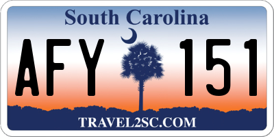SC license plate AFY151