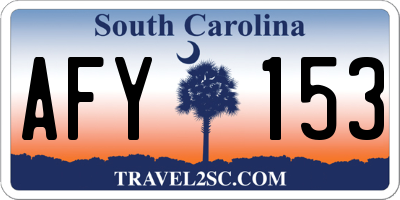 SC license plate AFY153