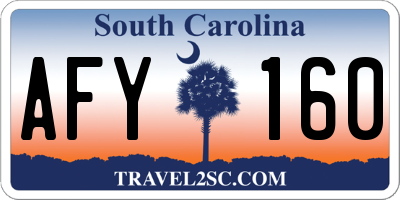SC license plate AFY160