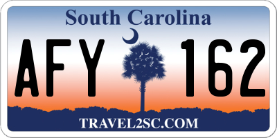 SC license plate AFY162