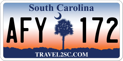 SC license plate AFY172