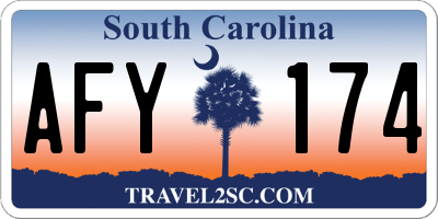 SC license plate AFY174