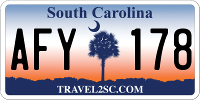 SC license plate AFY178