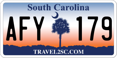 SC license plate AFY179