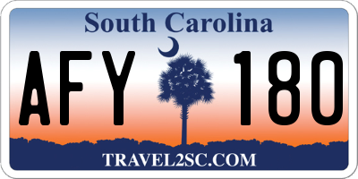SC license plate AFY180