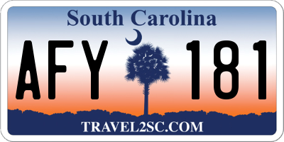 SC license plate AFY181
