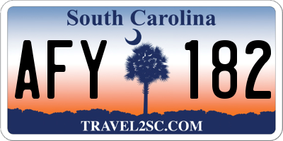 SC license plate AFY182