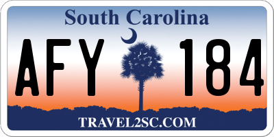 SC license plate AFY184