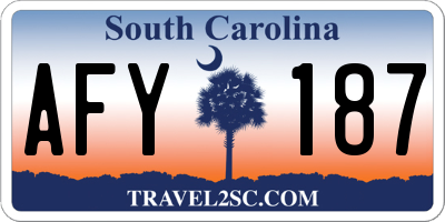 SC license plate AFY187