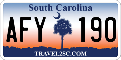 SC license plate AFY190