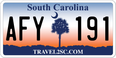 SC license plate AFY191