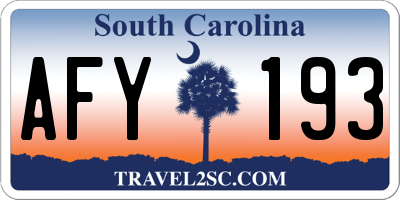 SC license plate AFY193